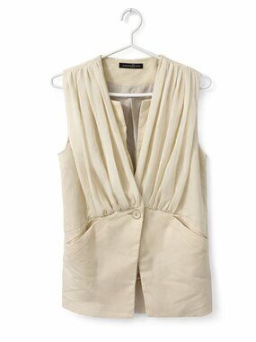 Alexander McQueen Cream Silk-Blend Vest